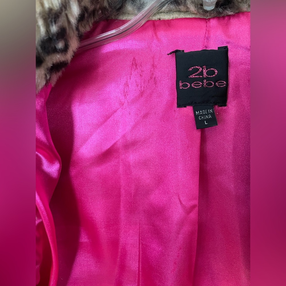 Cropped jacket/ faux jaguar fabric jacket/ woman coat 2b Bebe - Picture 7 of 11